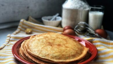 Photo of Pannenkoeken traybake: zo bak je ze allemaal tegelijk in de oven